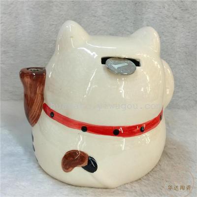 Piggy painted ceramic Lucky Cat ornaments children's Day gift money