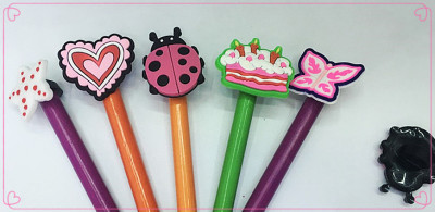 Cute pencil sets PVC soft rubber factory direct sales!!
