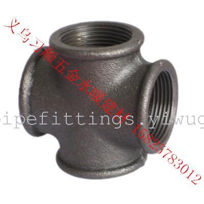 factory direct  cross side black pieces galvanized pipe fittings
