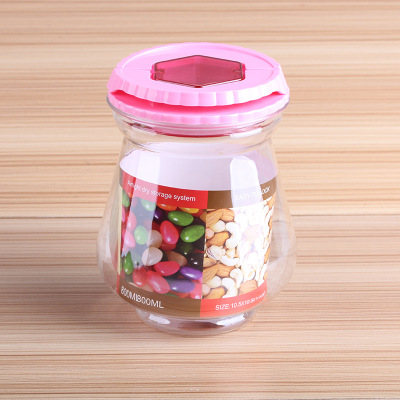 Manufacturer wholesales new environmental-friendly plastic circular no. Transparent food sealed container storage container nut storage box