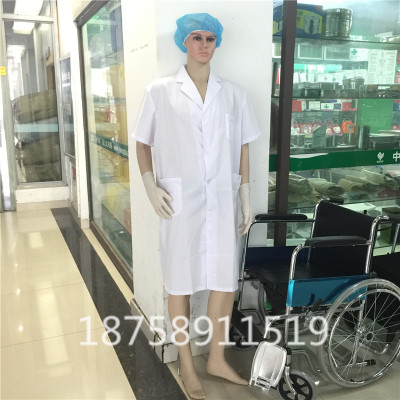 Medical supplies white short sleeved female doctor wear long sleeved clothing male experimental thickening overalls 