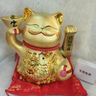 Electric hand cat ornaments business gifts gifts of money into the treasure of electroplating