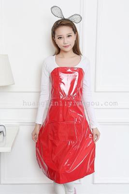 Candy polychromatic PVC waterproof apron free lazy home apron manufacturers direct customized LOGO