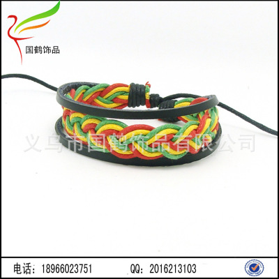 Preparation of multilayer real leather bracelet Pu woven Bracelet retro Korean transfer Bracelet