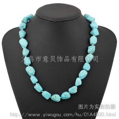 [Italy] Coral Bay natural turquoise necklace shaped stone Turquoise Necklace factory direct