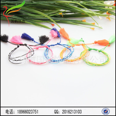 European and American foreign trade wholesale jewelry jade line hand woven bracelet bracelet tassels