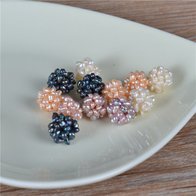 1.2cm natural pearl hand woven ball pearl accessories wholesale