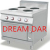 Landing four head disc cooking stove with oven cabinet.