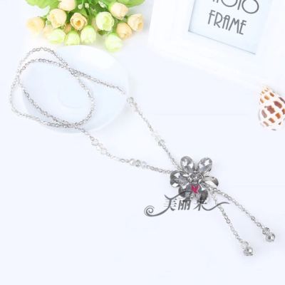 Crystal Double-Sided Flower Sweater Chain