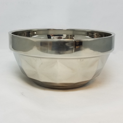Stainless Steel Diamond Bowl Non-Magnetic Double Layer New Anti-Scald Bowl Diamond Welding Edge Bowl High-End Tableware