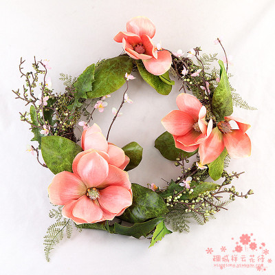 The simulation model of flower wreath hanging style door hanging door decoration shop decoration