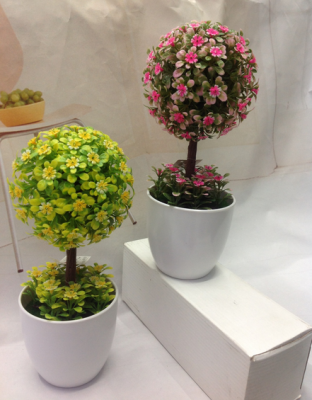 Spot supply manufacturers spherical high-end simulation bonsai home all-match creative ornaments Mini potted flowers