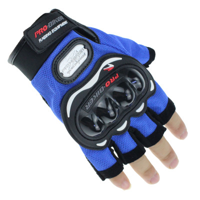 Motorcycle hardshell half-finger new hardshell iron sheet palm anti-slip half-finger gloves