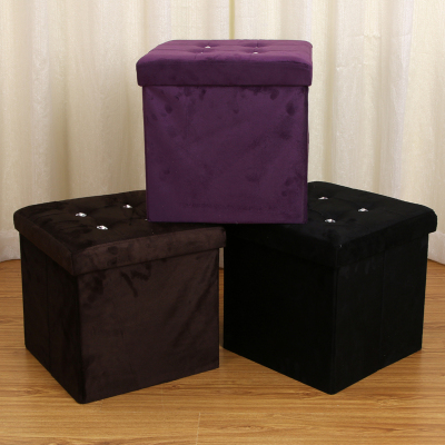 Lai Ge rich refined version of plush with diamond 38X38X38 four buckle folding stool