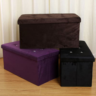 Rich stylish version Plush with diamond six button 76X38X38 folding stool