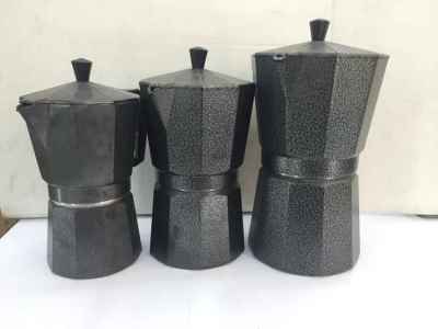 Authentic Mocha black aluminum pot pot Italy Mocha Mocha silver pot series