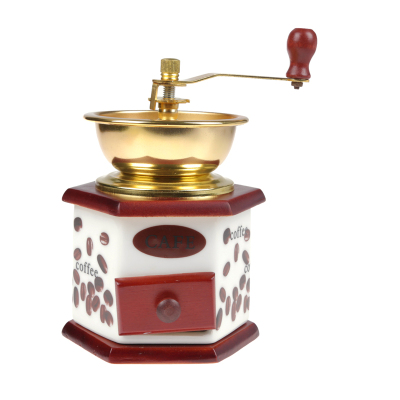 Antique ceramic coffee mill hand coffee grinder