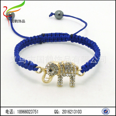 Foreign trade explosion diamond elephant woven Bracelet alloy jewelry
