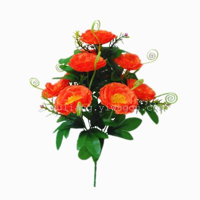 High quality artificial silk wedding decoration flower simulation 10 head core tea rose