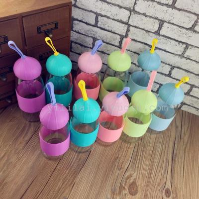 The new fashion creative tea cup fashion lady lovely students onion glass portable silicone lifting rope
