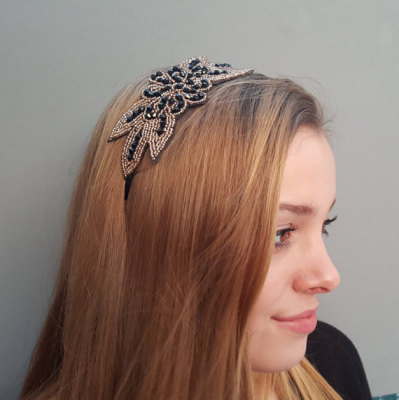 Manufacturers selling fashion handmade Diamond Crystal Beaded headband hair band