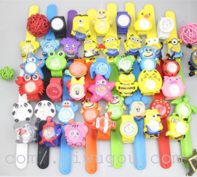 Marine animal cartoon child table ring pops with silicone jelly color quartz watch