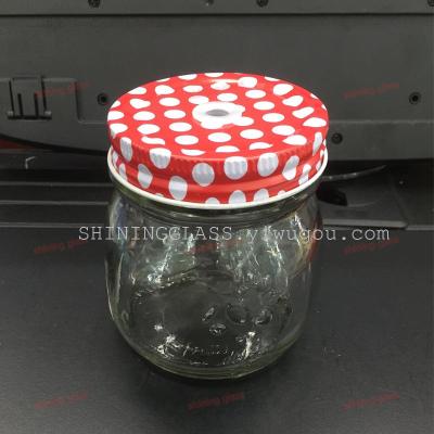 Glass jar with lid  Mason jar colorful lid with hole 