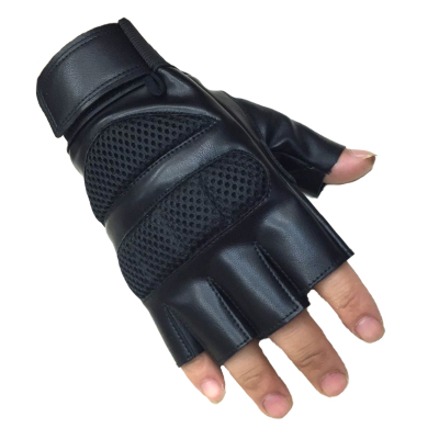 Guardian Chinese sport half hand glove mesh breathable leather half hand glove