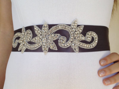 European luxury bride Rhinestone Belt Handmade Beaded ribbon diamond girdle