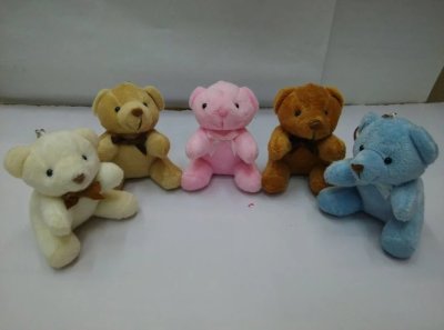Plush pendant multi color sit bear