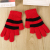 Autumn and Winter Women's Striped Acrylic Open Finger Gloves Soft and Warm