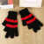 Autumn and Winter Women's Striped Acrylic Open Finger Gloves Soft and Warm