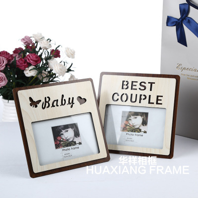 Factory Direct Wooden Photo Frame Creative Double-Layer Paint-Free Photo Frame Children's Photo Frame