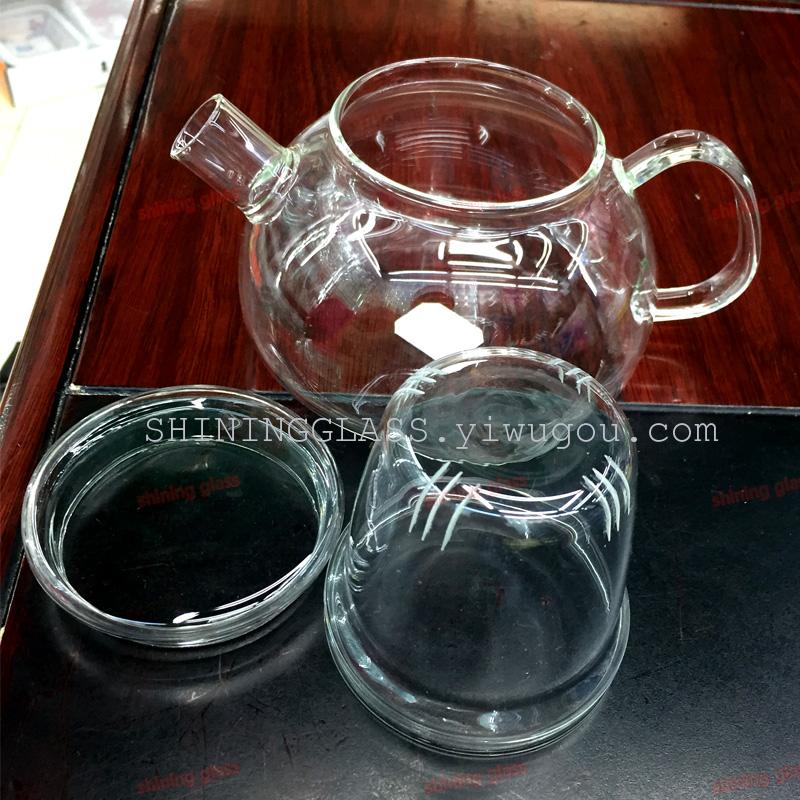 高硼硅耐热泡茶壶玻璃壶 短嘴壶 可加热 高质量品壶人工吹制