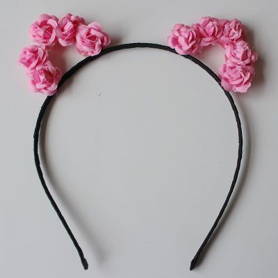 Korean version of the new cute cat ears simulation flower headband headwear seaside tourist attractions hot accessories hair accessories