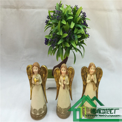 Direct manufacturers pray that the angels painted resin decoration model posing little angel pray small props
