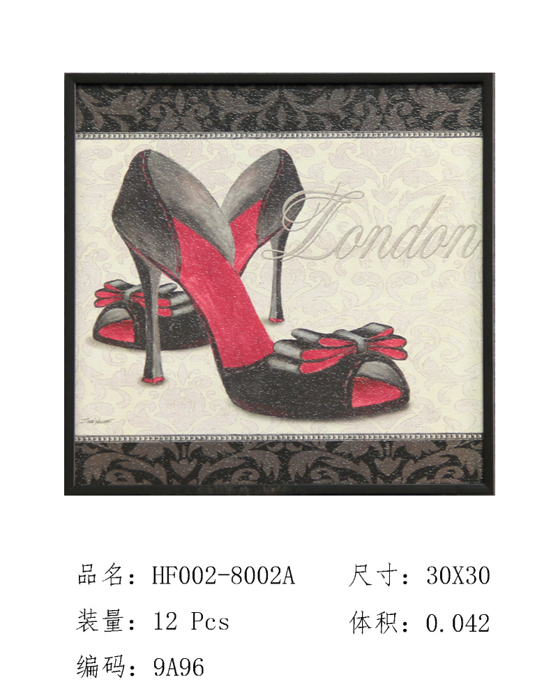 厂家直销  时尚家居装饰 精美  高跟鞋 挂壁画