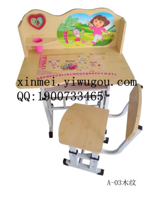 Wood desk and chair desk desk plate lifting table set density of children