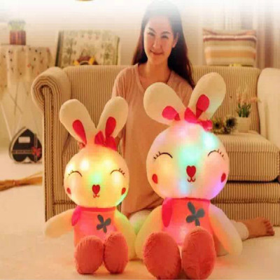 Colorful Luminous Rabbit Plush Toy Doll Rabbit Doll Small Size Doll Birthday Gift for Girls