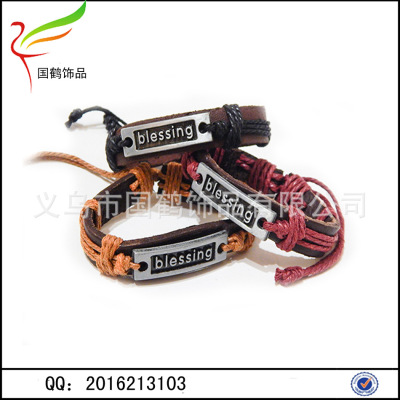 Tibetan folk style jewelry, leather hand woven Bracelet Retro Leather Rope