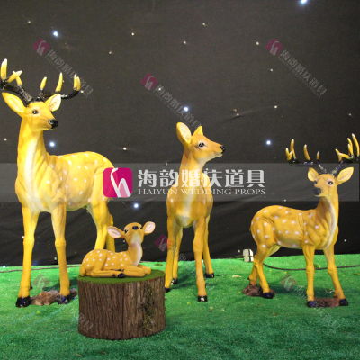 Haiyun wedding props wedding equipment new decoration forest series of plum deer combination.