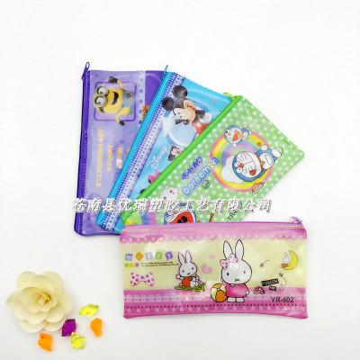 YR-602 cute cartoon PVC stationery bag student supplies PVC pencil bag spot light yellow pencil bag