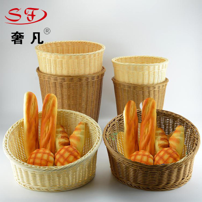 The circular plastic trash basket basket of 