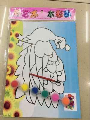 Six - body paint 2 card water color painting DIY yizhi children hand drawing puzzle toys.