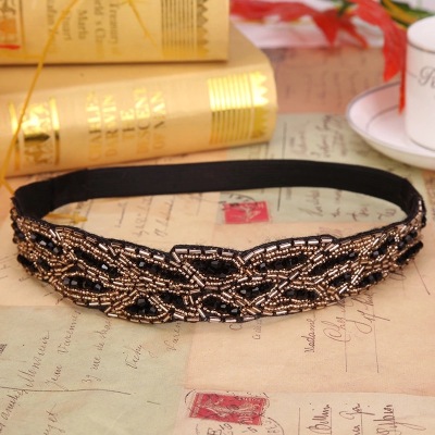 Manufacturers selling fashion handmade Diamond Crystal Beaded headband hair with Hair Barrette