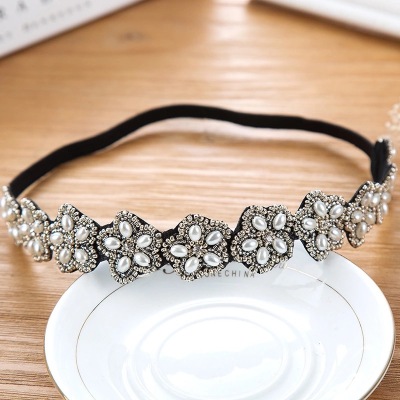 Manufacturers selling Europe nation wind pearl hair with hand beaded headband hair hair hair band