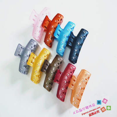 Manufacturers selling 6.5 cm Plastic Hair Barrette with diamond popular grip