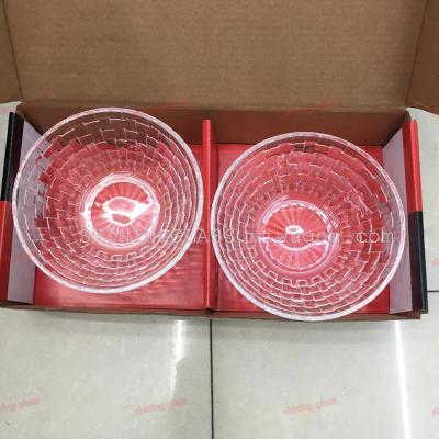 New disign of glass bowl fruit bowl High quality hot selling 2pcs color box 