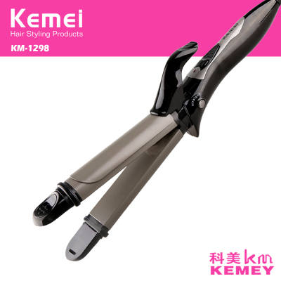 KM-1298 ceramic thermostat rolled coil large curl hair straightener straight-rolled dual-use