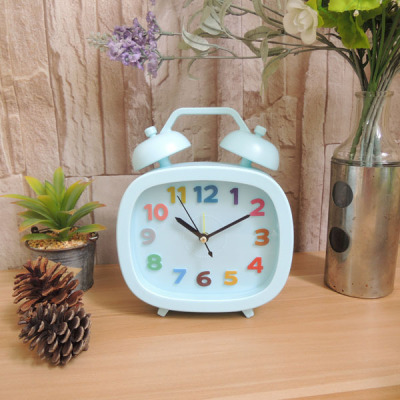 Plastic Bell Alarm Clock Boutique Alarm Clock Candy Color Korean Clock Gift Wholesale Gift